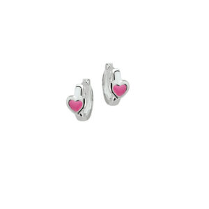 klapoorringen hart 11 mm zilver gerhodineerd