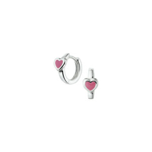 klapoorringen hart zilver wit