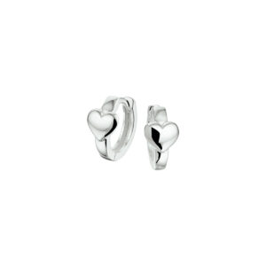 klapoorringen hart zilver wit