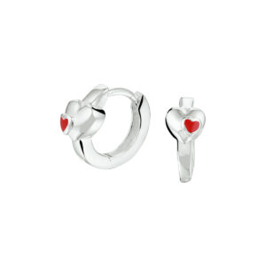 klapoorringen hart zilver wit