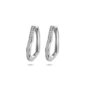 klapoorringen hart zirkonia 21 mm zilver gerhodineerd