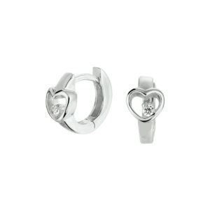 klapoorringen hart zirkonia zilver gerhodineerd