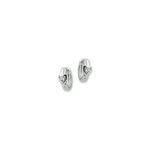 klapoorringen hart zirkonia zilver gerhodineerd