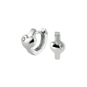 klapoorringen hart zirkonia zilver gerhodineerd