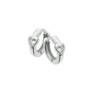 klapoorringen hart zirkonia zilver wit