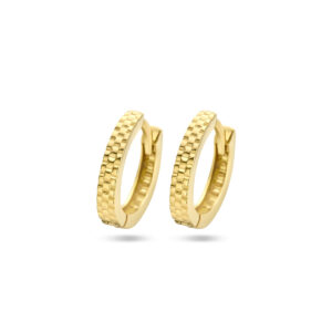 klapoorringen schakelmotief 14K geelgoud