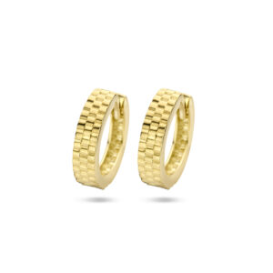 klapoorringen schakelmotief 14K geelgoud