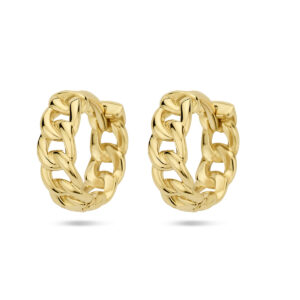 klapoorringen schakelmotief 14K geelgoud