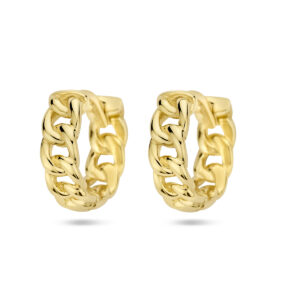 klapoorringen schakelmotief 14K geelgoud