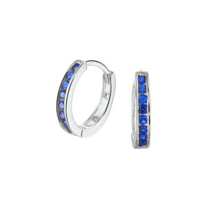 klapoorringen synth. saffier zilver gerhodineerd