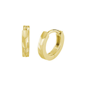 klapoorringen vlak 1 micron 12 mm zilver verguld (geel)