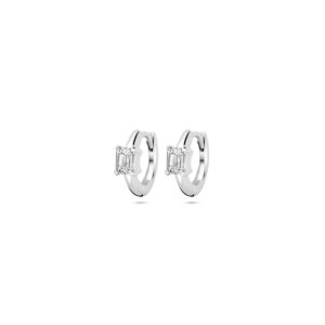 klapoorringen zirkonia 10 mm zilver gerhodineerd