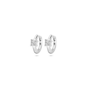 klapoorringen zirkonia 10,5 mm zilver gerhodineerd