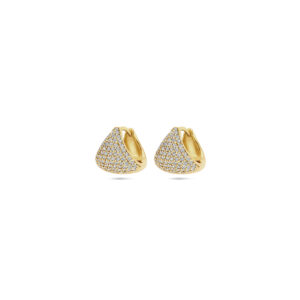 klapoorringen zirkonia 11 mm 1 micron zilver verguld (geel)