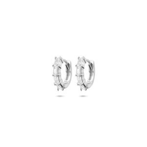 klapoorringen zirkonia 11.5 mm zilver gerhodineerd