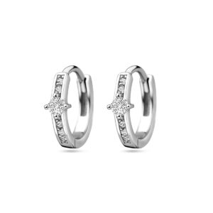 klapoorringen zirkonia 11,3 mm zilver gerhodineerd