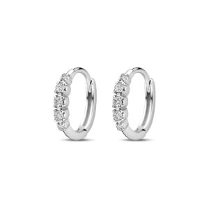 klapoorringen zirkonia 11,5 mm zilver gerhodineerd