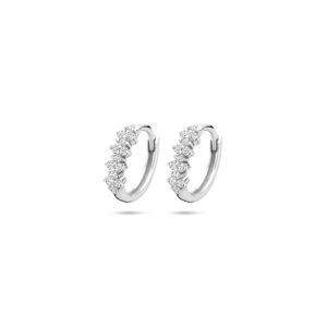 klapoorringen zirkonia 11,5 mm zilver gerhodineerd