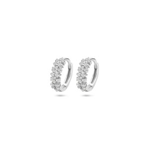 klapoorringen zirkonia 11,5 mm zilver gerhodineerd
