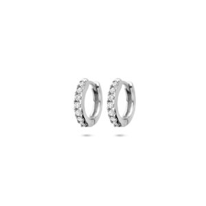 klapoorringen zirkonia 11,5 mm zilver gerhodineerd