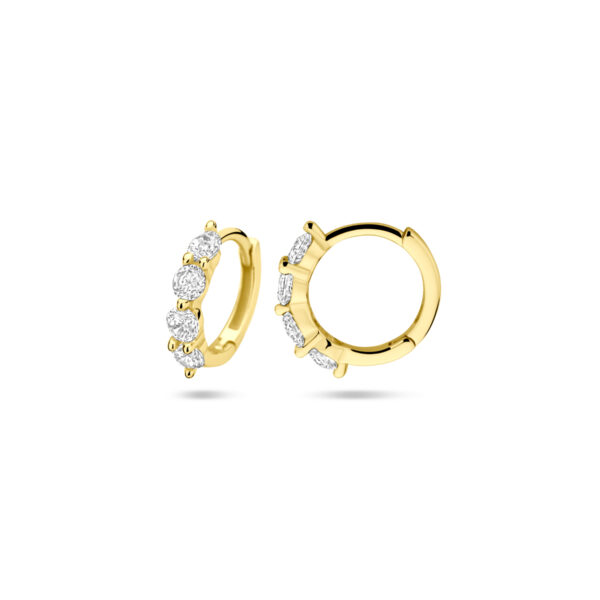 klapoorringen zirkonia 12,5 mm 1 micron zilver verguld (geel) - Afbeelding 3