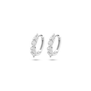 klapoorringen zirkonia 12,5 mm zilver gerhodineerd