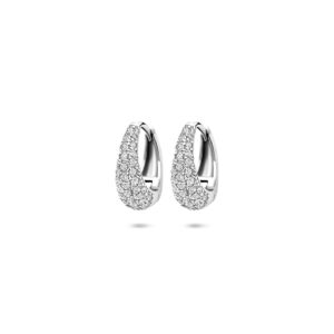 klapoorringen zirkonia 12,5 mm zilver gerhodineerd