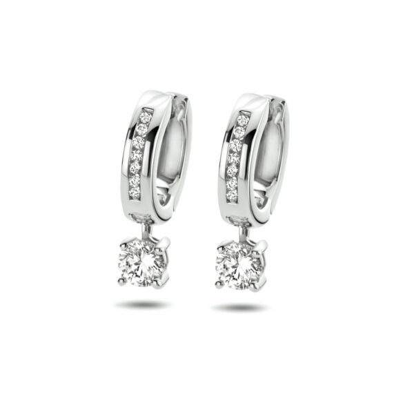klapoorringen zirkonia zilver gerhodineerd