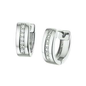klapoorringen zirkonia zilver gerhodineerd