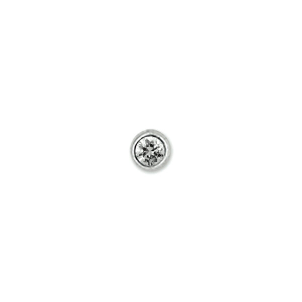 kogel neusknopje zirkonia zilver wit - Afbeelding 2