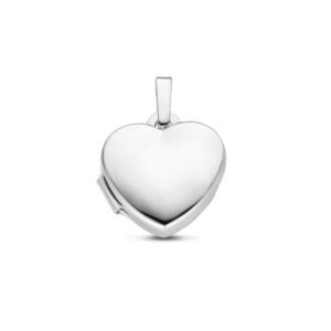 medaillon hartje 16 mm zilver gerhodineerd