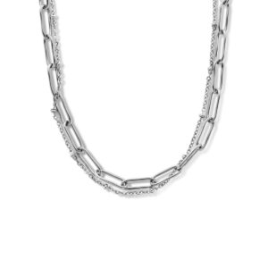 multi-collier anker en paperclip ronde buis 4,0 mm 43 + 3 cm edelstaal