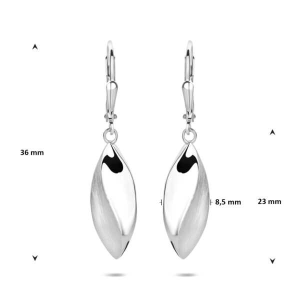 oorhangers brisur haak poli/mat 36 mm zilver gerhodineerd - Afbeelding 4