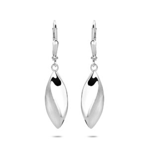 oorhangers brisur haak poli/mat 36 mm zilver gerhodineerd