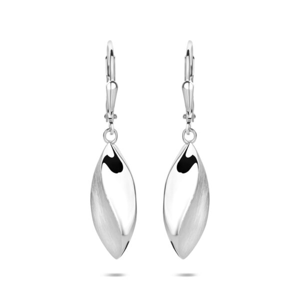oorhangers brisur haak poli/mat 36 mm zilver gerhodineerd