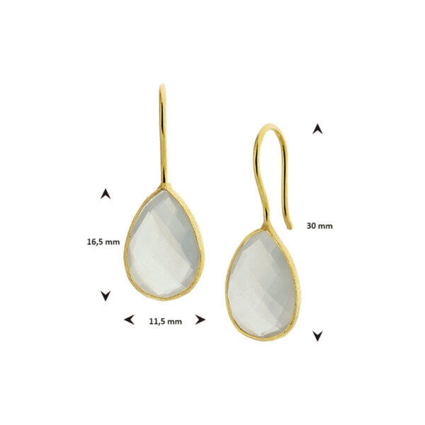 oorhangers chalcedoon franse haak 1 micron zilver verguld (geel) - Afbeelding 3