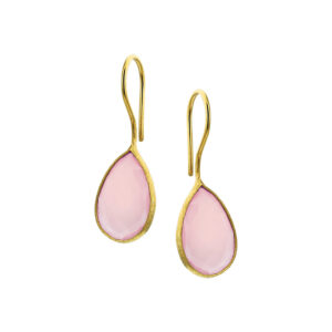 oorhangers chalcedoon franse haak 1 micron zilver verguld (geel)