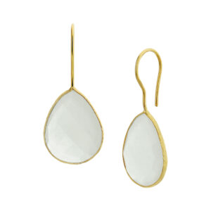 oorhangers chalcedoon franse haak 1 micron zilver verguld (geel)