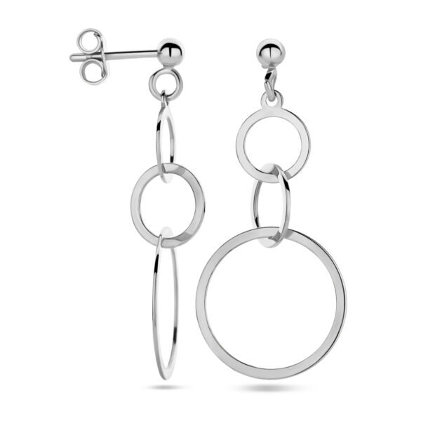 oorhangers cirkels zilver gerhodineerd - Afbeelding 3