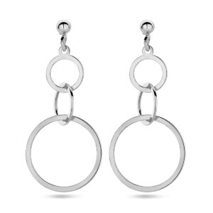 oorhangers cirkels zilver gerhodineerd