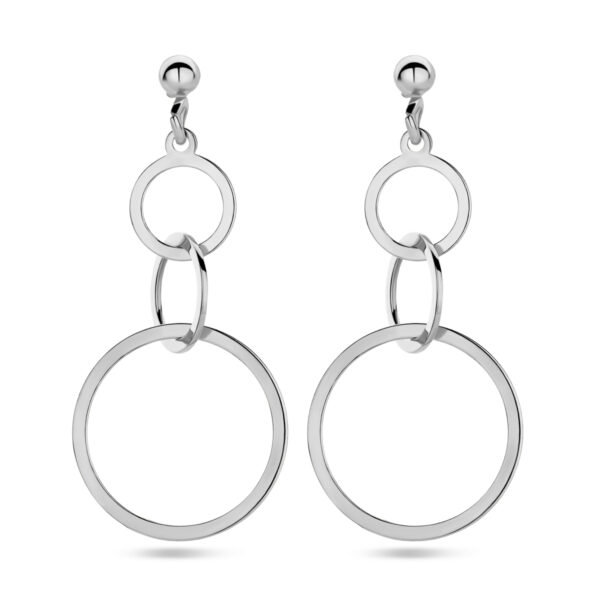 oorhangers cirkels zilver gerhodineerd