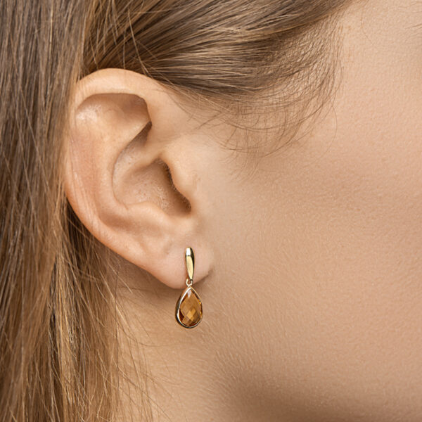 oorhangers citrien 14K geelgoud - Afbeelding 2