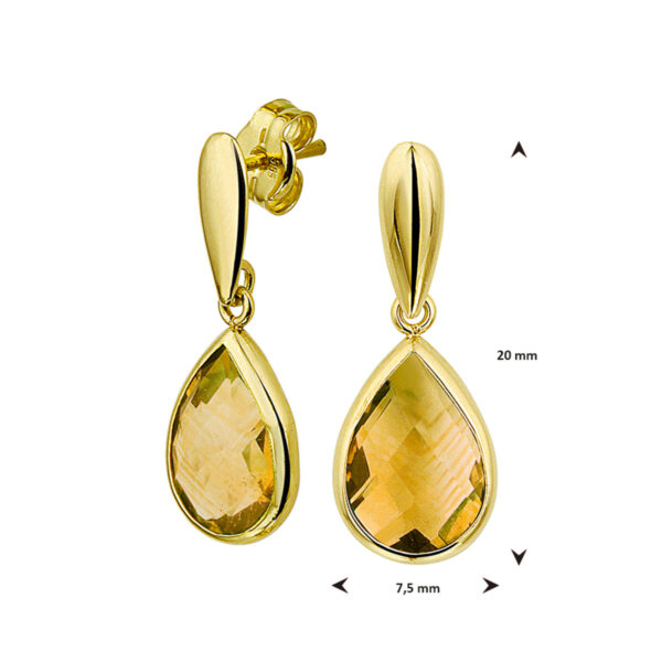 oorhangers citrien 14K geelgoud - Afbeelding 3
