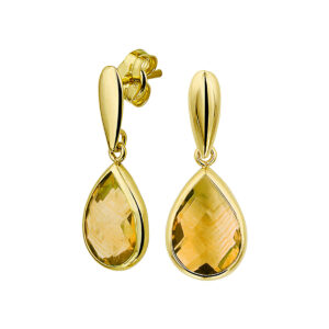 oorhangers citrien 14K geelgoud
