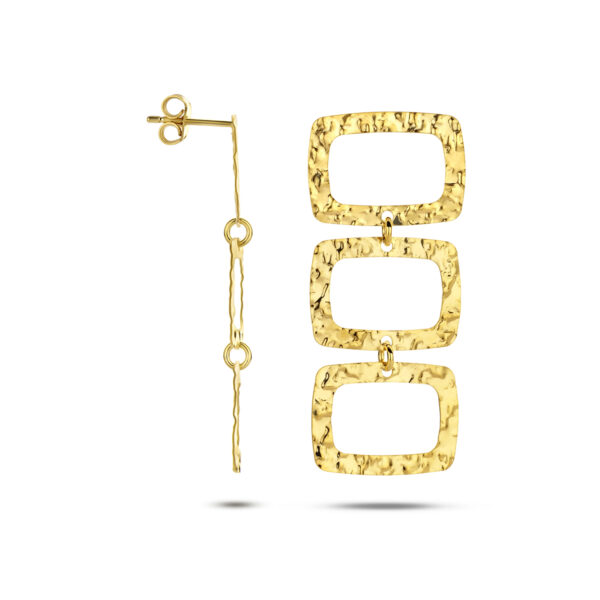 oorhangers gehamerd 1 micron zilver verguld (geel) - Afbeelding 3