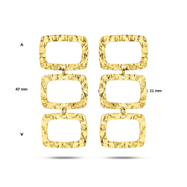 oorhangers gehamerd 1 micron zilver verguld (geel) - Afbeelding 4