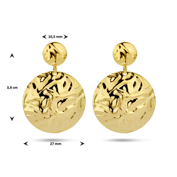 oorhangers gehamerd zilver verguld (geel) - Afbeelding 4