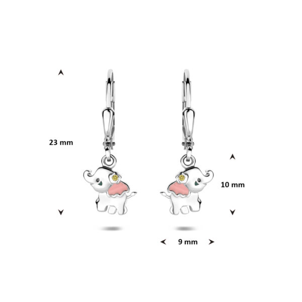 oorhangers olifant zirkonia brisur haak 23 mm zilver gerhodineerd - Afbeelding 4