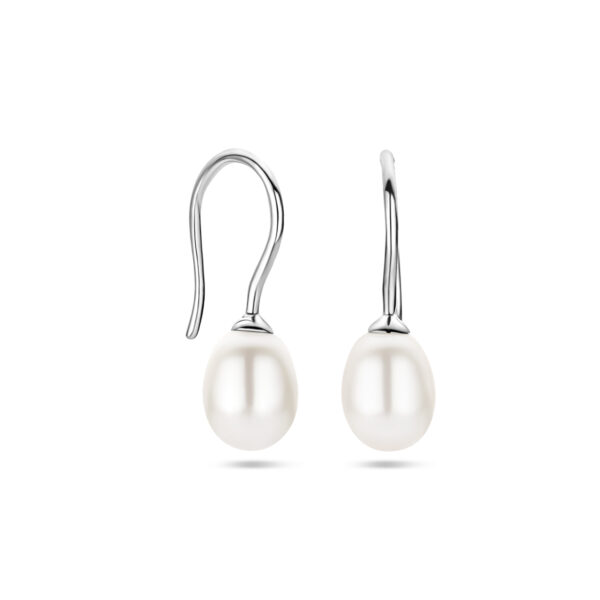 oorhangers parel franse haak 23,5 mm zilver gerhodineerd - Afbeelding 3
