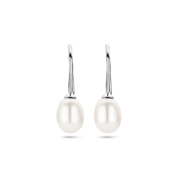 oorhangers parel franse haak 23,5 mm zilver gerhodineerd